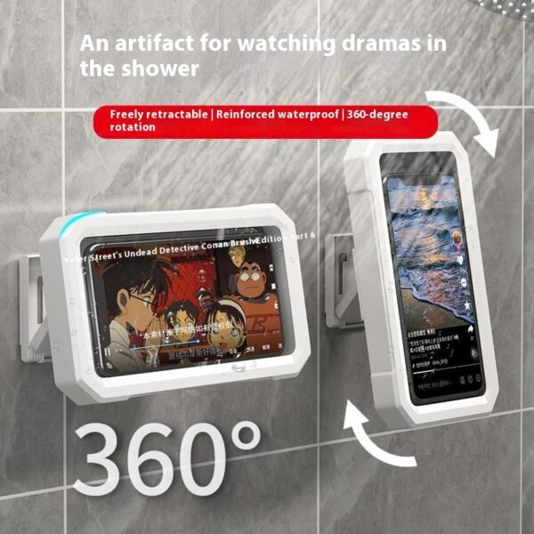 Waterproof Touch Screen Rotatable Bathroom Wall-mounted Mobile Phone Holder